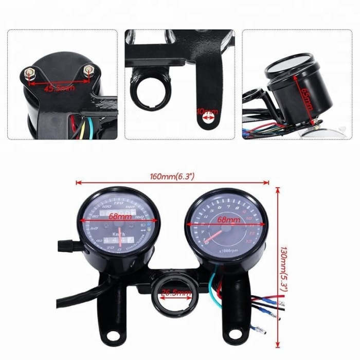 Universal adjustable multipurpose digital LCD display speedometer